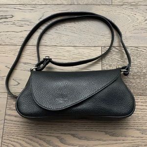 Black Leather Small Crossbody Purse Made in Italy
